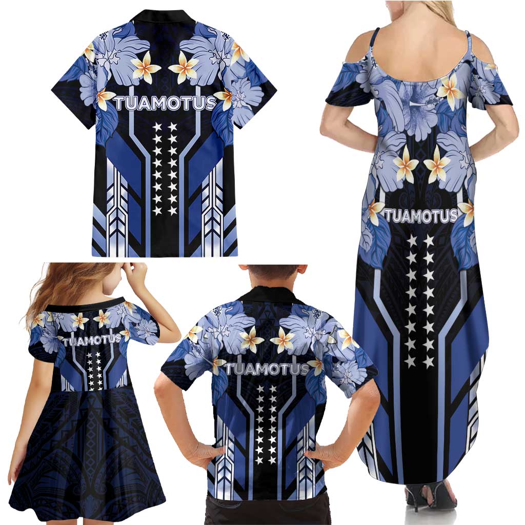 French Polynesia Tuamotu Archipelago Family Matching Summer Maxi Dress and Hawaiian Shirt Polynesian Pattern Unique Style LT05 - Polynesian Pride