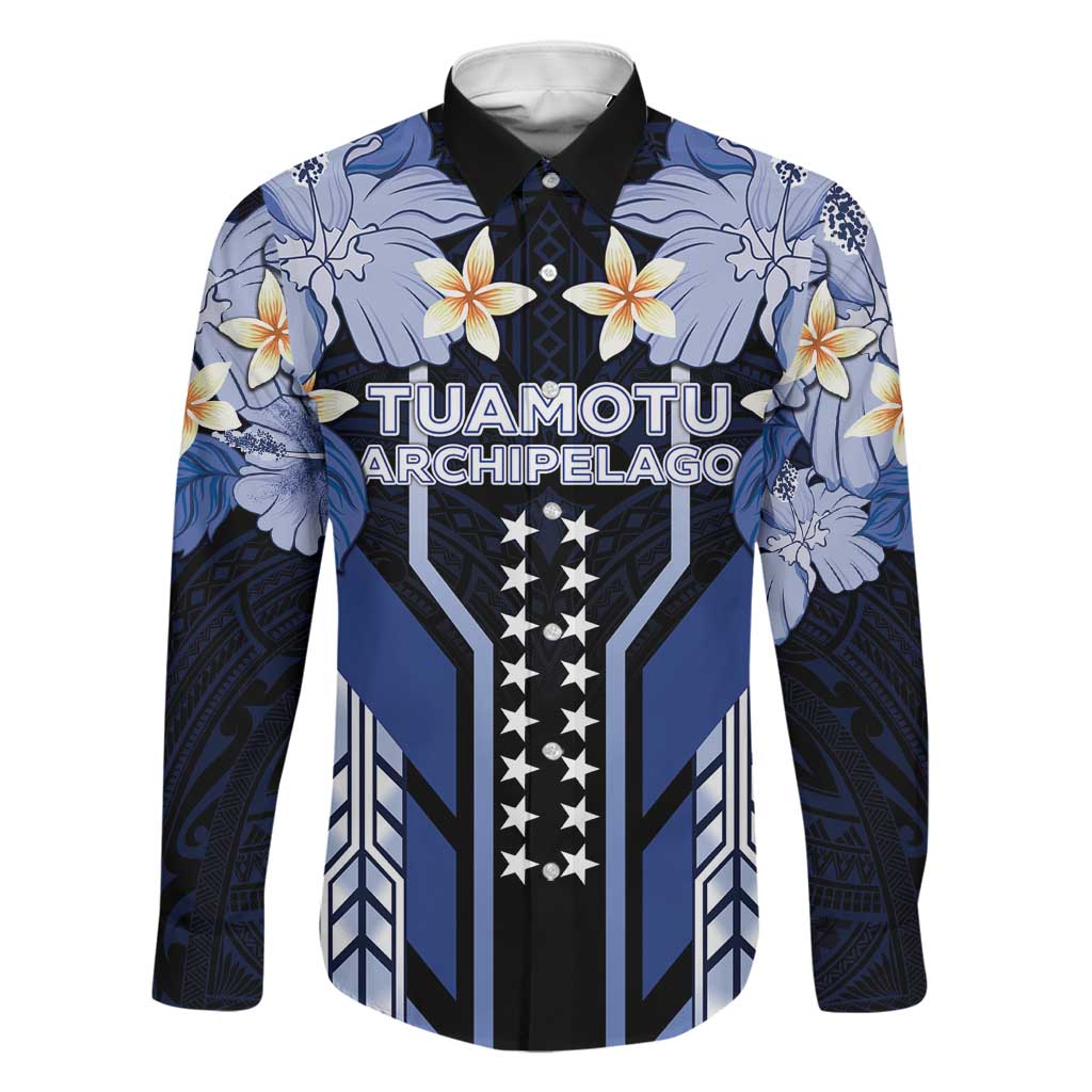 French Polynesia Tuamotu Archipelago Family Matching Summer Maxi Dress and Hawaiian Shirt Polynesian Pattern Unique Style LT05 Dad's Shirt - Long Sleeve Navy - Polynesian Pride
