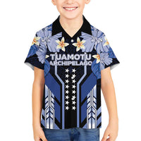 French Polynesia Tuamotu Archipelago Family Matching Summer Maxi Dress and Hawaiian Shirt Polynesian Pattern Unique Style LT05 Son's Shirt Navy - Polynesian Pride