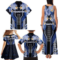 French Polynesia Tuamotu Archipelago Family Matching Tank Maxi Dress and Hawaiian Shirt Polynesian Pattern Unique Style LT05 - Polynesian Pride