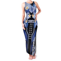 French Polynesia Tuamotu Archipelago Family Matching Tank Maxi Dress and Hawaiian Shirt Polynesian Pattern Unique Style LT05 Mom's Dress Navy - Polynesian Pride