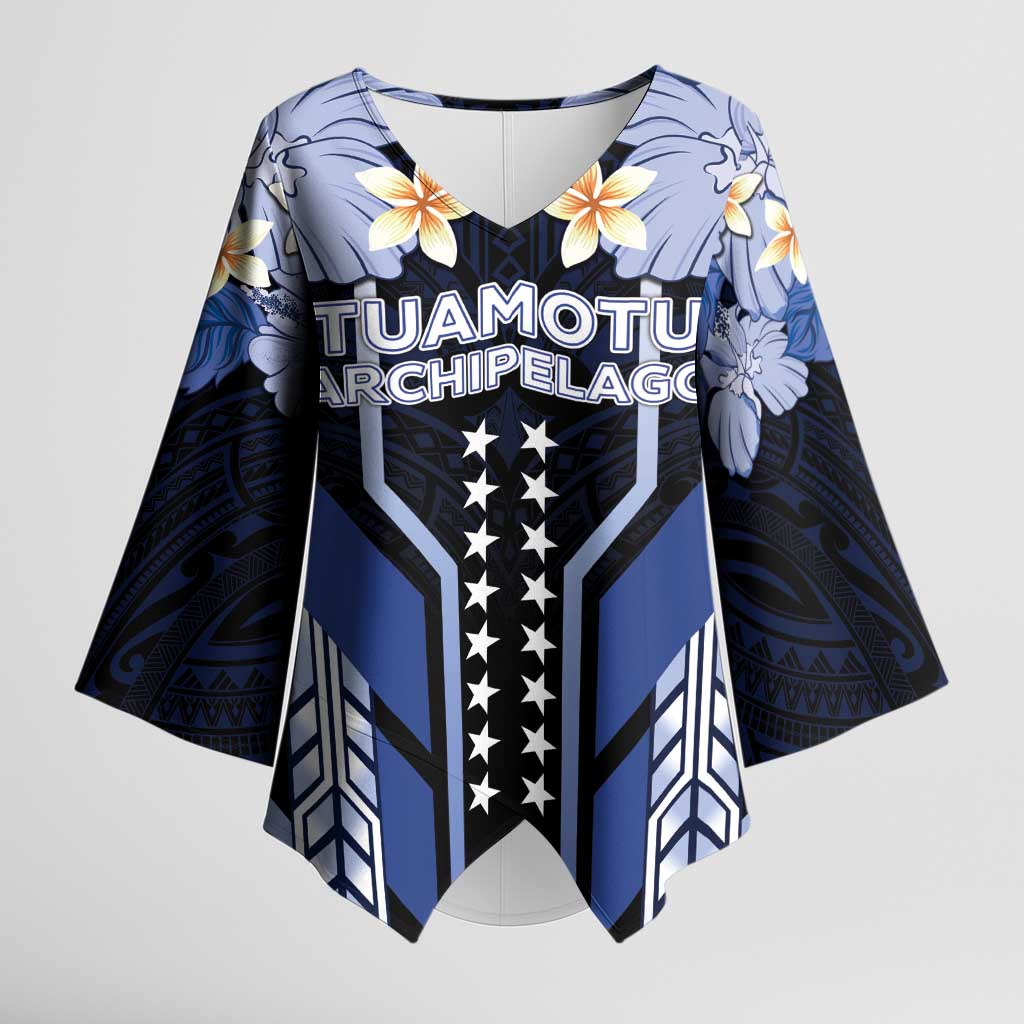 French Polynesia Tuamotu Archipelago Kimono Sleeve Blouse Polynesian Pattern Unique Style