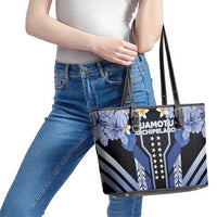 French Polynesia Tuamotu Archipelago Leather Tote Bag Polynesian Pattern Unique Style