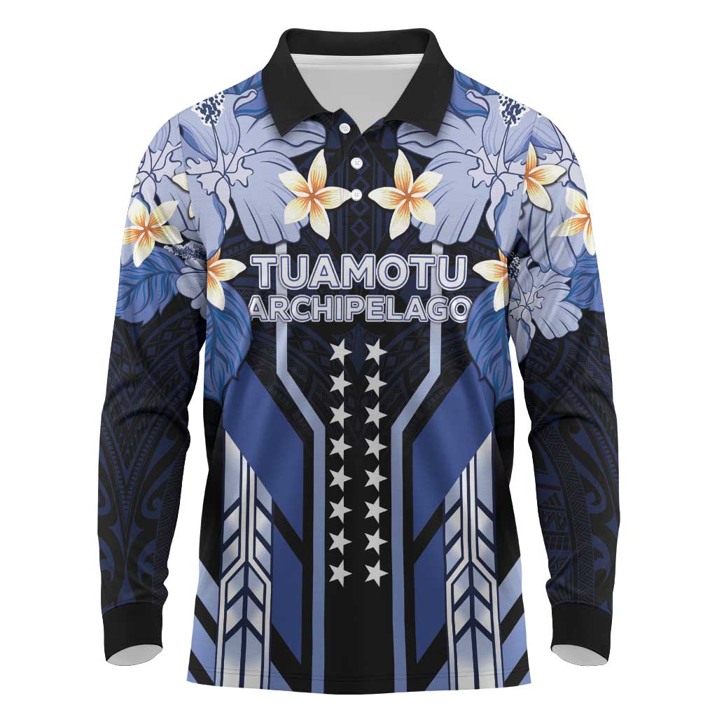 French Polynesia Tuamotu Archipelago Long Sleeve Polo Shirt Polynesian Pattern Unique Style