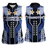 French Polynesia Tuamotu Archipelago Women Sleeveless Polo Shirt Polynesian Pattern Unique Style
