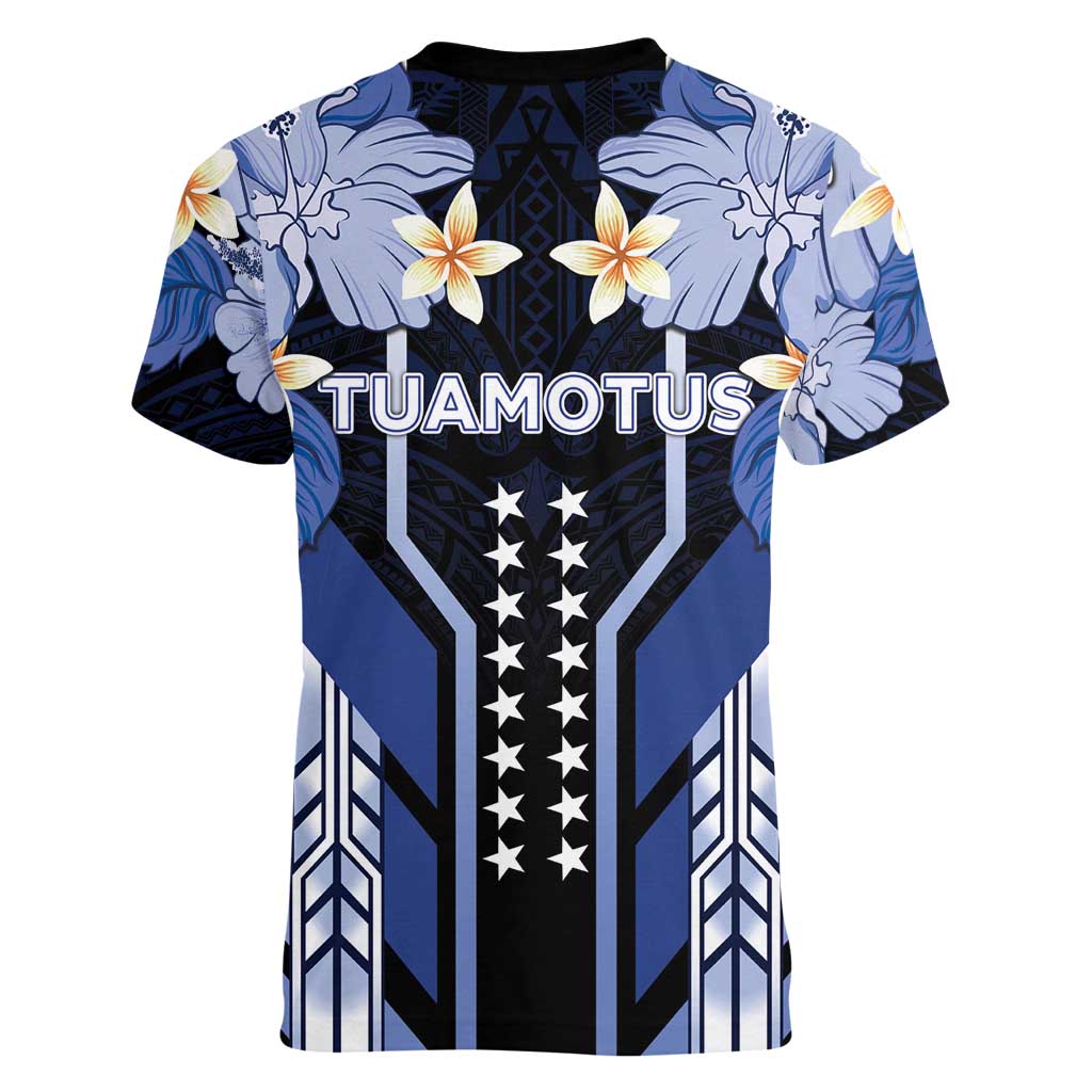French Polynesia Tuamotu Archipelago Women V-Neck T-Shirt Polynesian Pattern Unique Style