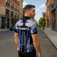 French Polynesia Tuamotu Archipelago Zipper Polo Shirt Polynesian Pattern Unique Style