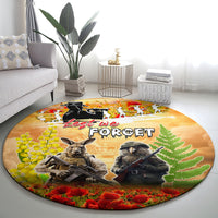 Australia And New Zealand ANZAC Day Round Carpet Kangaroo And Kiwi Bird Soldiers Lest We Forget LT05 - Polynesian Pride