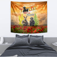 Australia And New Zealand ANZAC Day Tapestry Kangaroo And Kiwi Bird Soldiers Lest We Forget LT05 - Polynesian Pride