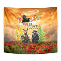 Australia And New Zealand ANZAC Day Tapestry Kangaroo And Kiwi Bird Soldiers Lest We Forget LT05 - Polynesian Pride