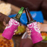 New Zealand Fern Women Rugby Custom 4 in 1 Can Cooler Tumbler Pink Maori Pattern