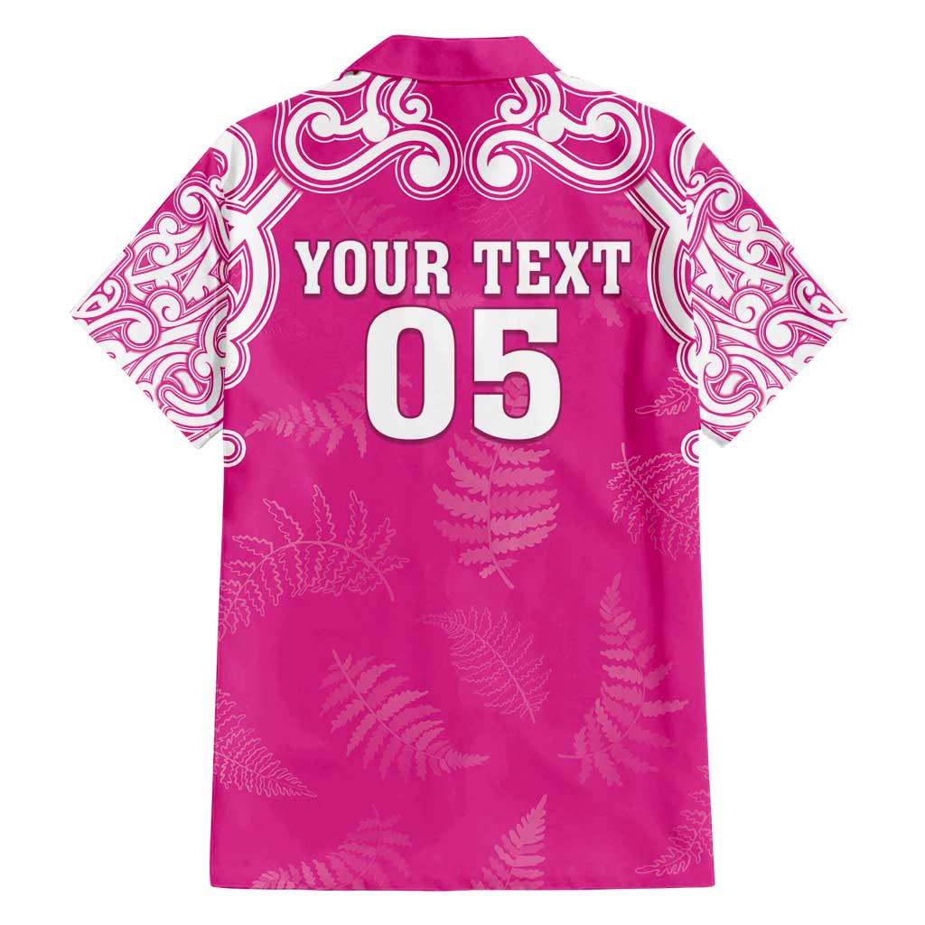 New Zealand Fern Women Rugby Custom Family Matching Summer Maxi Dress and Hawaiian Shirt Pink Maori Pattern
