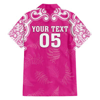 New Zealand Fern Women Rugby Custom Family Matching Summer Maxi Dress and Hawaiian Shirt Pink Maori Pattern