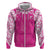 New Zealand Fern Women Rugby Custom Hoodie Pink Maori Pattern