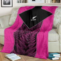 New Zealand Fern Rugby Blanket Pink Maori Pattern