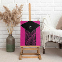 New Zealand Fern Rugby Canvas Wall Art Pink Maori Pattern
