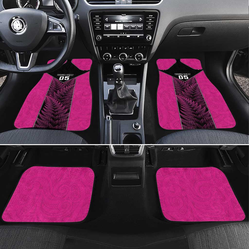 New Zealand Fern Rugby Car Mats Pink Maori Pattern