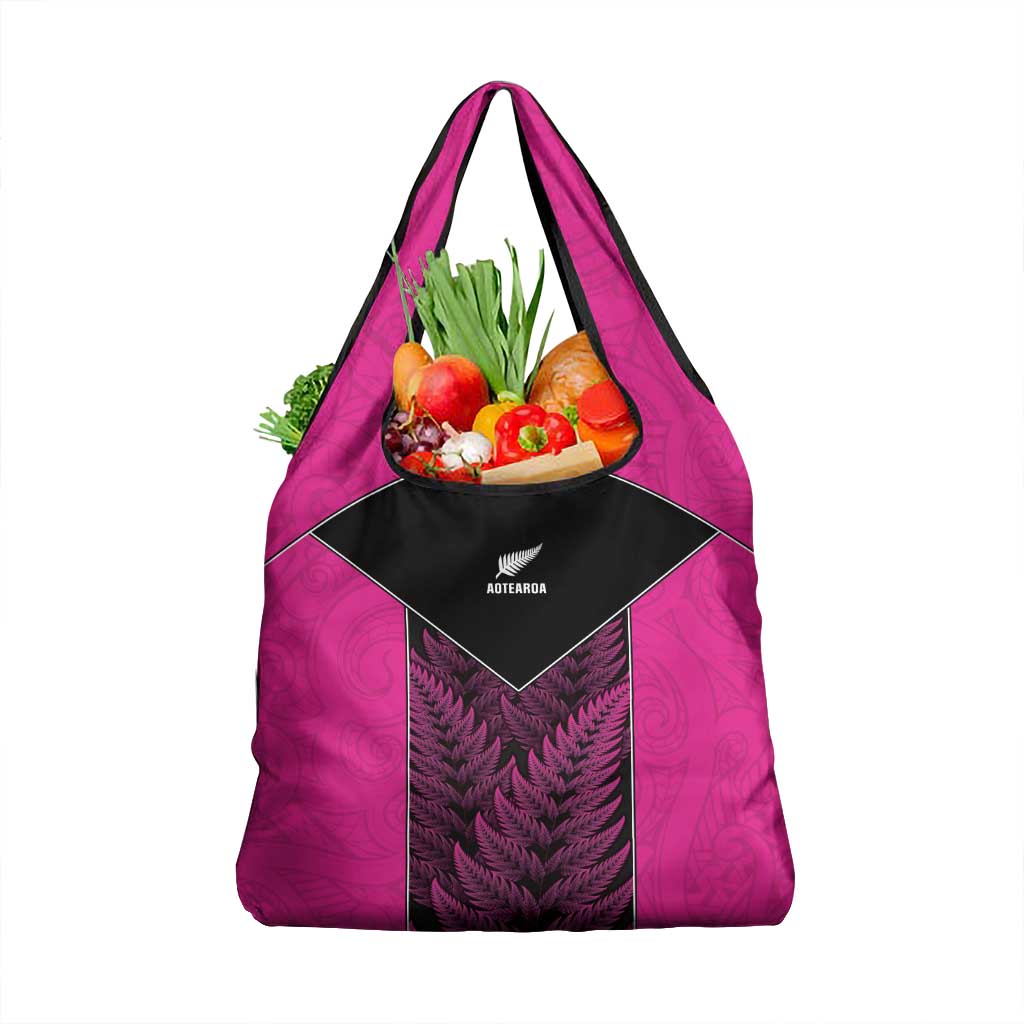 New Zealand Fern Rugby Grocery Bag Pink Maori Pattern LT05 1-pack One Size Pink - Polynesian Pride