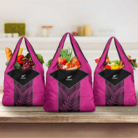 New Zealand Fern Rugby Grocery Bag Pink Maori Pattern LT05 3-pack One Size Pink - Polynesian Pride
