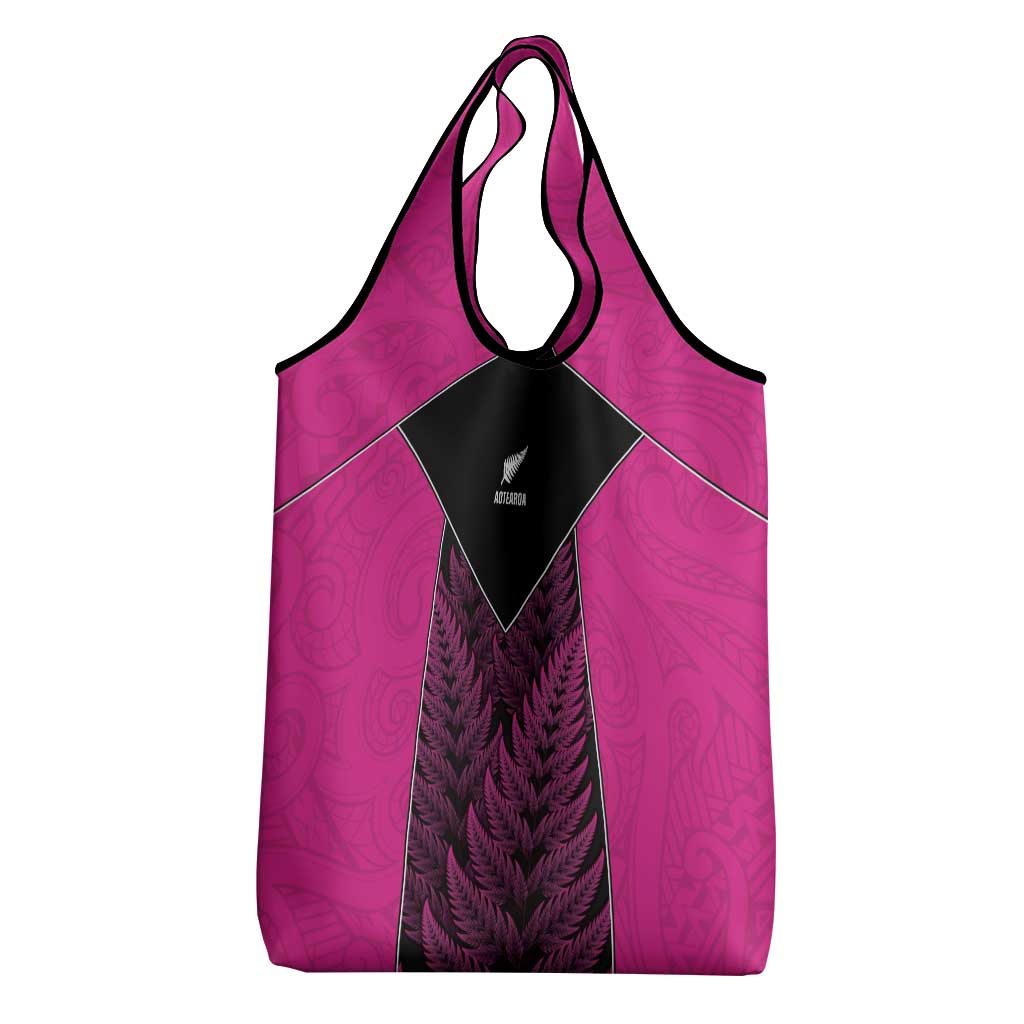 New Zealand Fern Rugby Grocery Bag Pink Maori Pattern LT05 - Polynesian Pride