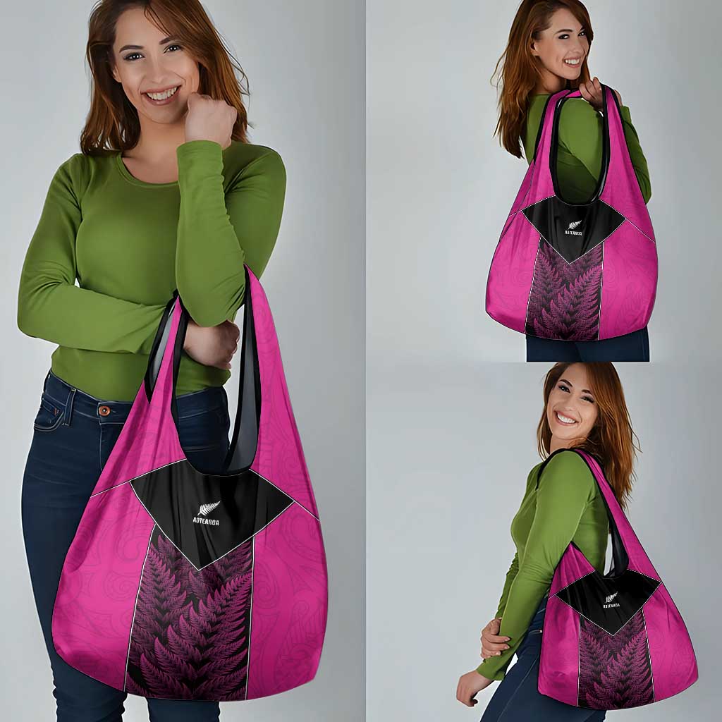 New Zealand Fern Rugby Grocery Bag Pink Maori Pattern LT05 - Polynesian Pride