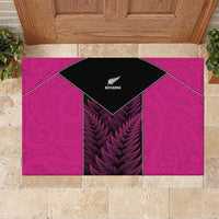 New Zealand Fern Rugby Rubber Doormat Pink Maori Pattern