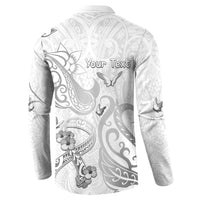 Personalised Brain Cancer Awareness Button Sweatshirt Ribbon Polynesian Pattern