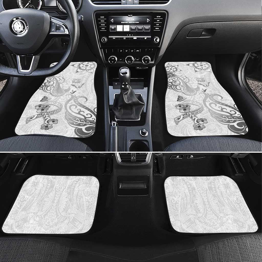 Brain Cancer Awareness Car Mats Ribbon Polynesian Pattern