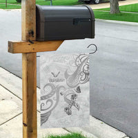 Brain Cancer Awareness Garden Flag Ribbon Polynesian Pattern