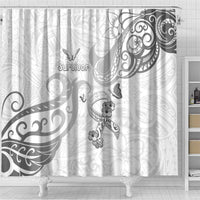 Brain Cancer Awareness Shower Curtain Ribbon Polynesian Pattern