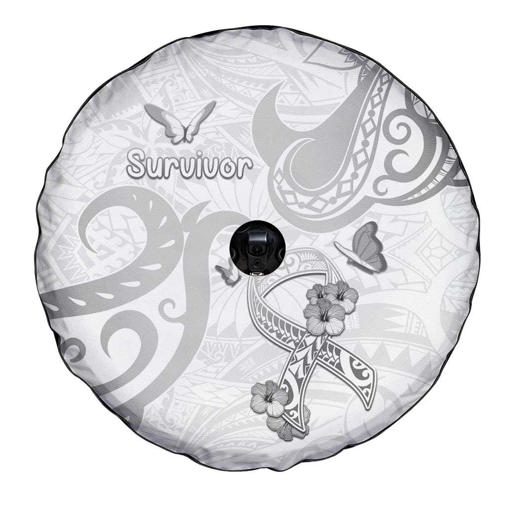 Brain Cancer Awareness Spare Tire Cover Ribbon Polynesian Pattern