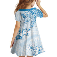 Polynesian Pattern With Plumeria Flowers Family Matching Tank Maxi Dress and Hawaiian Shirt Blue LT05 - Polynesian Pride