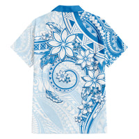 Polynesian Pattern With Plumeria Flowers Family Matching Tank Maxi Dress and Hawaiian Shirt Blue LT05 - Polynesian Pride