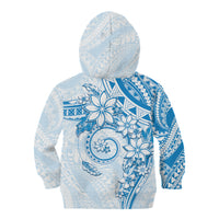 Polynesian Pattern With Plumeria Flowers Kid Hoodie Blue LT05 - Polynesian Pride