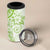Lime Green Polynesian Pattern With Plumeria Flowers 4 in 1 Can Cooler Tumbler