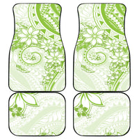 Polynesian Pattern With Plumeria Flowers Car Mats Lime Green