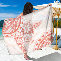 Polynesian Pattern With Plumeria Flowers Sarong Orange Peach LT05 One Size 44 x 66 inches Peach - Polynesian Pride
