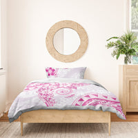 Polynesian Pattern With Plumeria Flowers Bedding Set Pink
