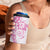 Pink Polynesian Pattern With Plumeria Flowers 4 in 1 Can Cooler Tumbler