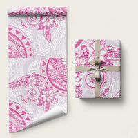 Polynesian Pattern With Plumeria Flowers Wrapping Paper Pink - Polynesian Pride