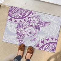 Polynesian Pattern With Plumeria Flowers Rubber Doormat Purple LT05 - Polynesian Pride