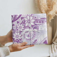 Polynesian Pattern With Plumeria Flowers Wrapping Paper Purple - Polynesian Pride