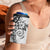 White Polynesian Pattern With Plumeria Flowers 4 in 1 Can Cooler Tumbler