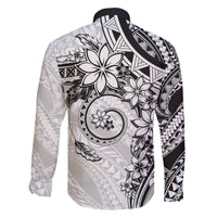 Polynesian Pattern With Plumeria Flowers Family Matching Tank Maxi Dress and Hawaiian Shirt White