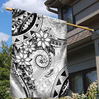 Polynesian Pattern With Plumeria Flowers Garden Flag White LT05 - Polynesian Pride