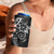 Black Polynesian Pattern With Plumeria Flowers 4 in 1 Can Cooler Tumbler