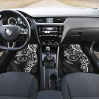 Polynesian Pattern With Plumeria Flowers Car Mats Black