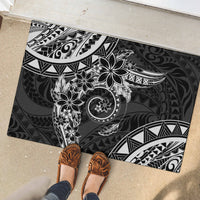 Polynesian Pattern With Plumeria Flowers Rubber Doormat Black LT05 - Polynesian Pride