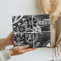 Polynesian Pattern With Plumeria Flowers Wrapping Paper Black - Polynesian Pride