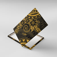 Polynesian Sunset Plumeria Canvas Wall Art Gold Polynesian Tattoo